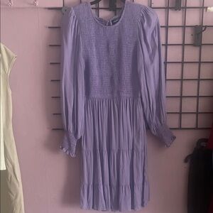 Chic Long Sleeve Lavender Dress